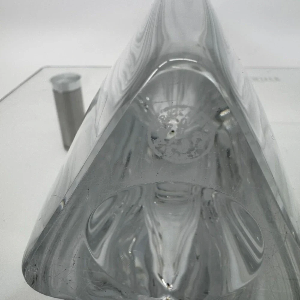 Vintage Crystal Art Glass Abstract Sculpture Vase High Quality Heavy Piece